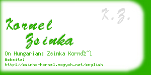 kornel zsinka business card